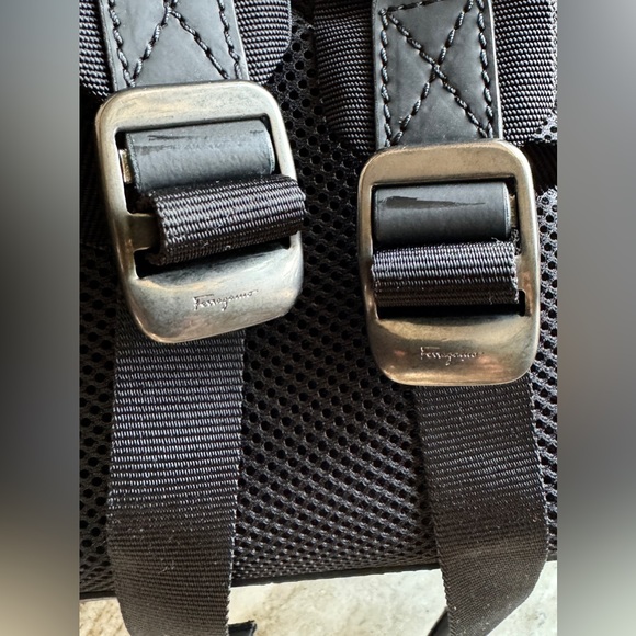 SALVATORE FERRAGAMO BACKPACK RUCKSACK CROCODILE MATTE BLACK GRAY $4300 NWOT - Picture 9 of 13